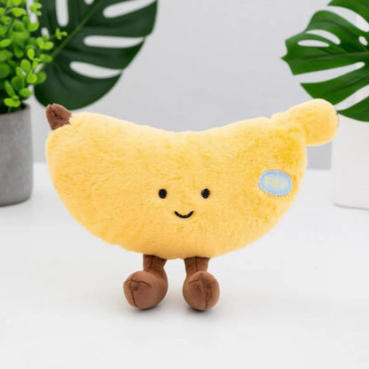 Fruit Salad Crew full set of 10 mini kawaii fruit plushies collection flat lay