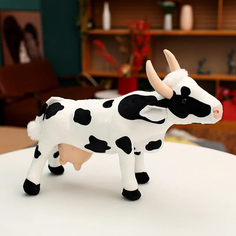 Funny changing posture cattle animal plush repositioned into a playful stance