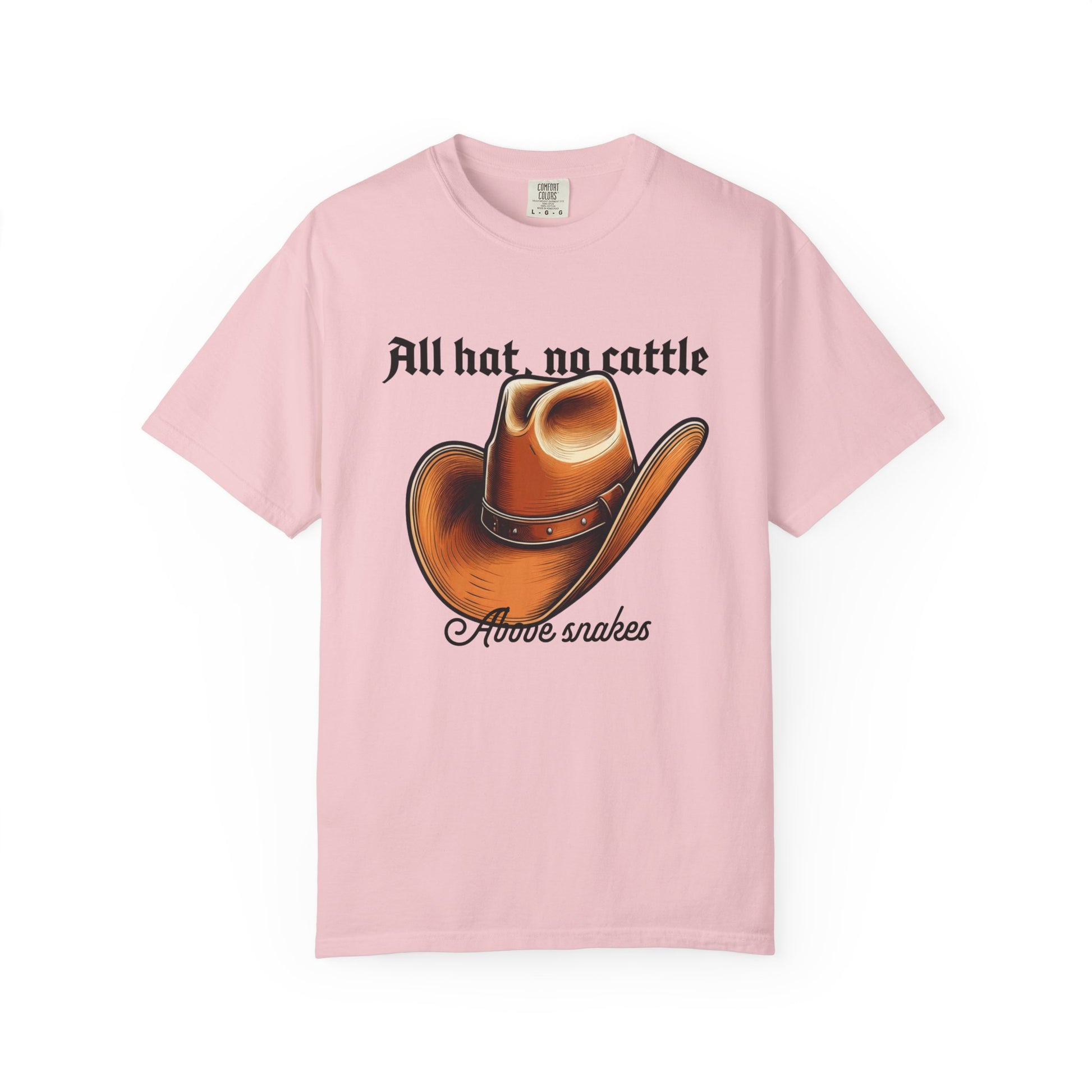 Funny cowboy saying shirt stylized lettering and hat artwork
