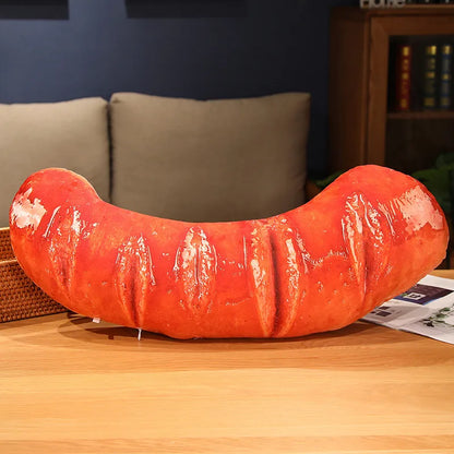 Funny food stuffed animal BBQ plushie unboxing gift for meat lovers