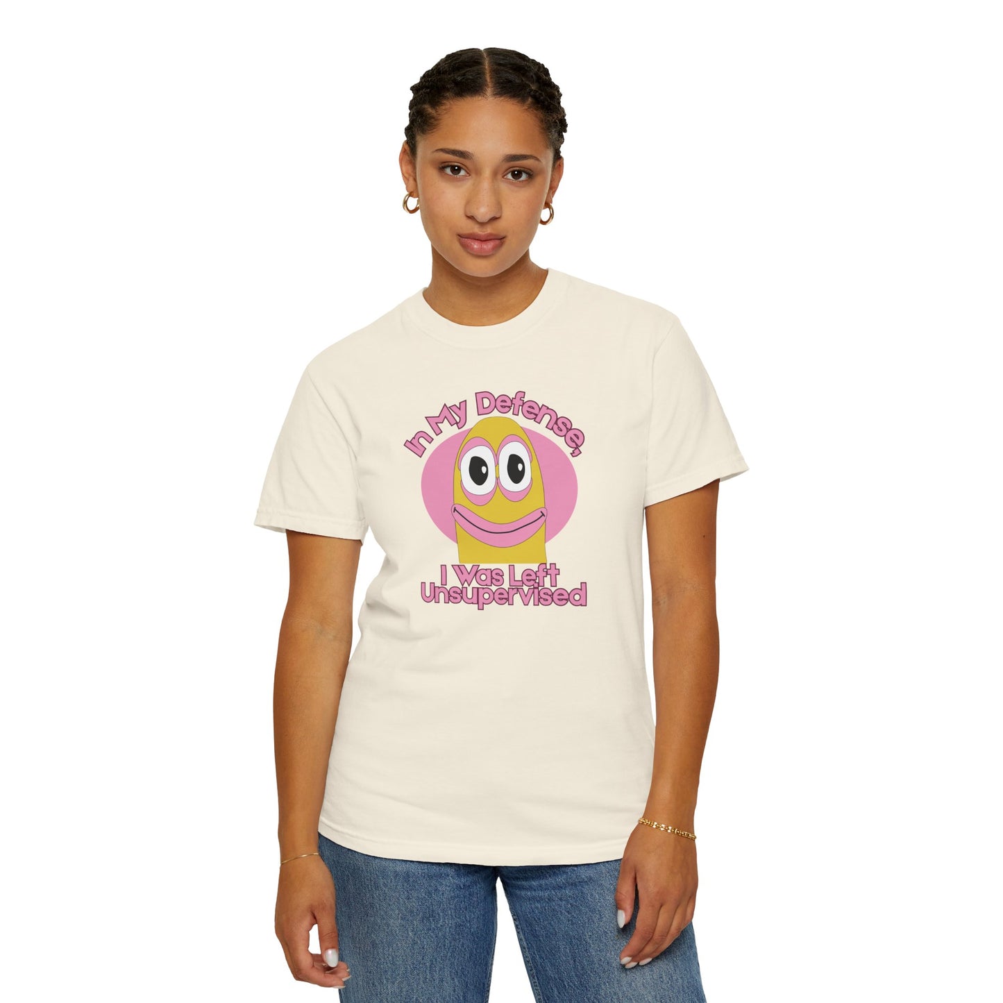 Funny gift for meme lovers unsupervised meme apparel laid flat on white background