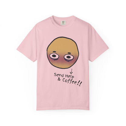 Funny graphic tee with sleepy kawaii face on Comfort Colors 1717 heavyweight cotton