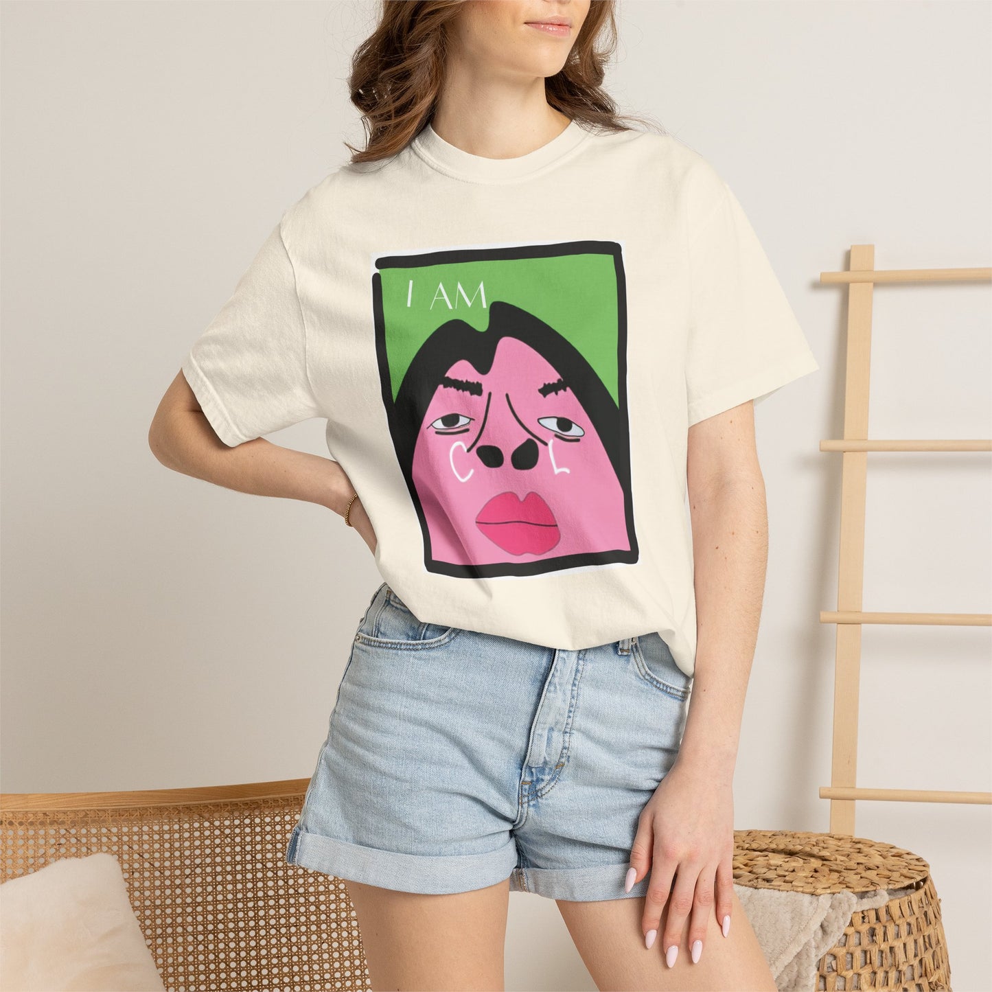 Funny meme shirt I Am Cool back view relaxed fit Comfort Colors