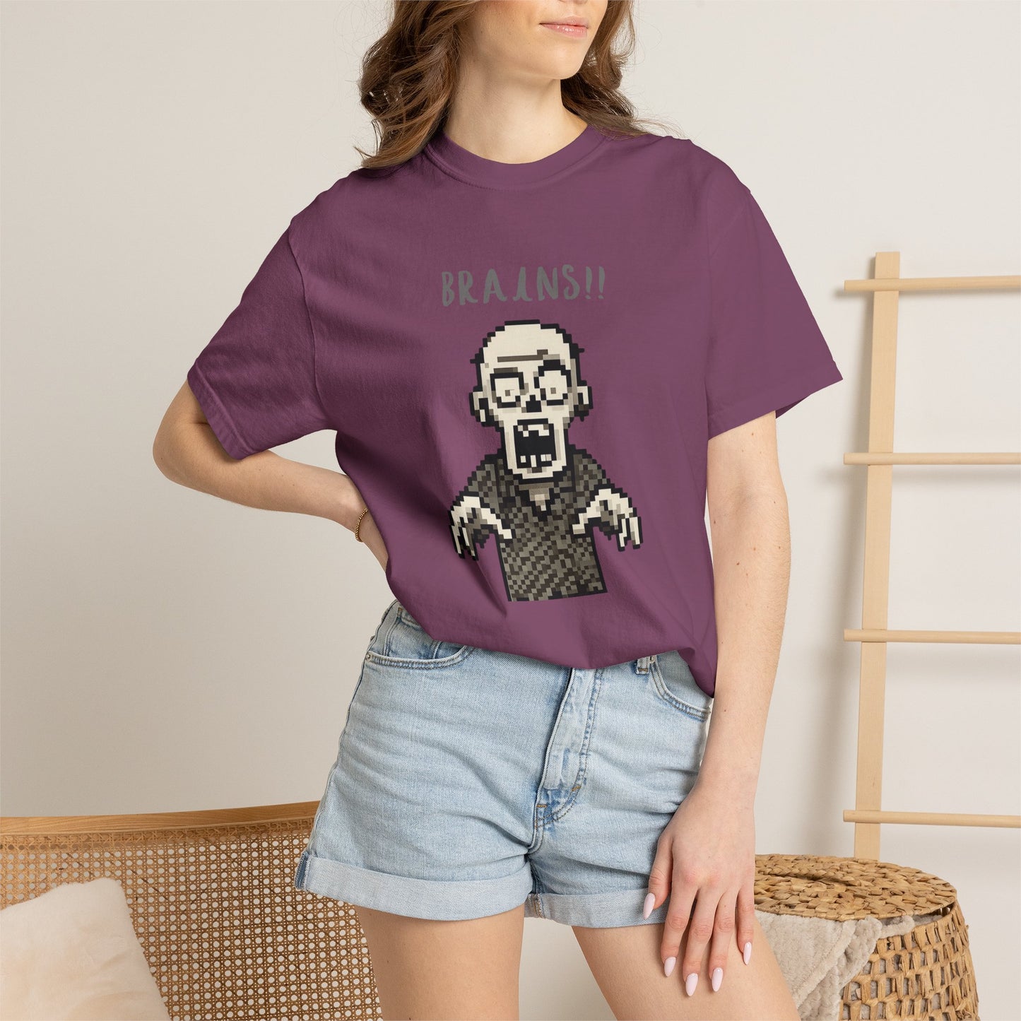 Funny pixel art zombie horror tee.