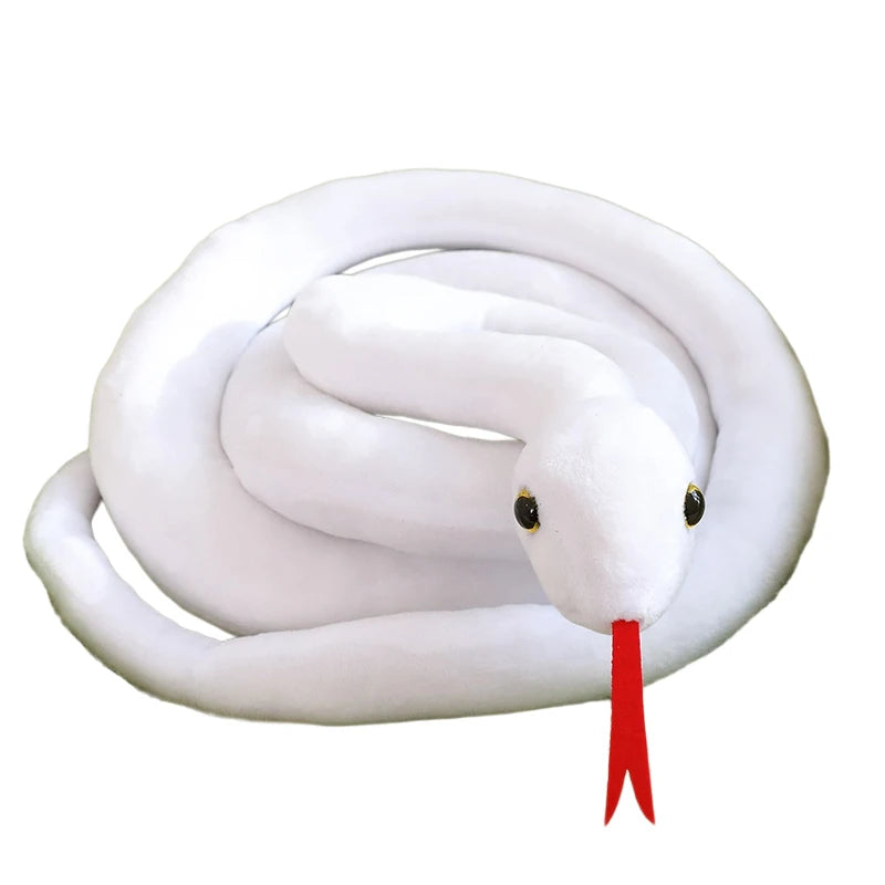 Funny snake plush prank toy hidden under bed sheets giant python plushie