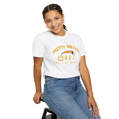 Funny teacher tee with Impressionist art humor pencil and Monet wordplay
