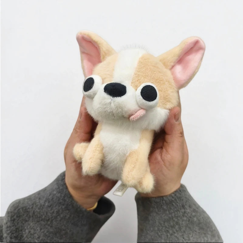 Funny tongue out dog plush chihuahua black and white novelty gift