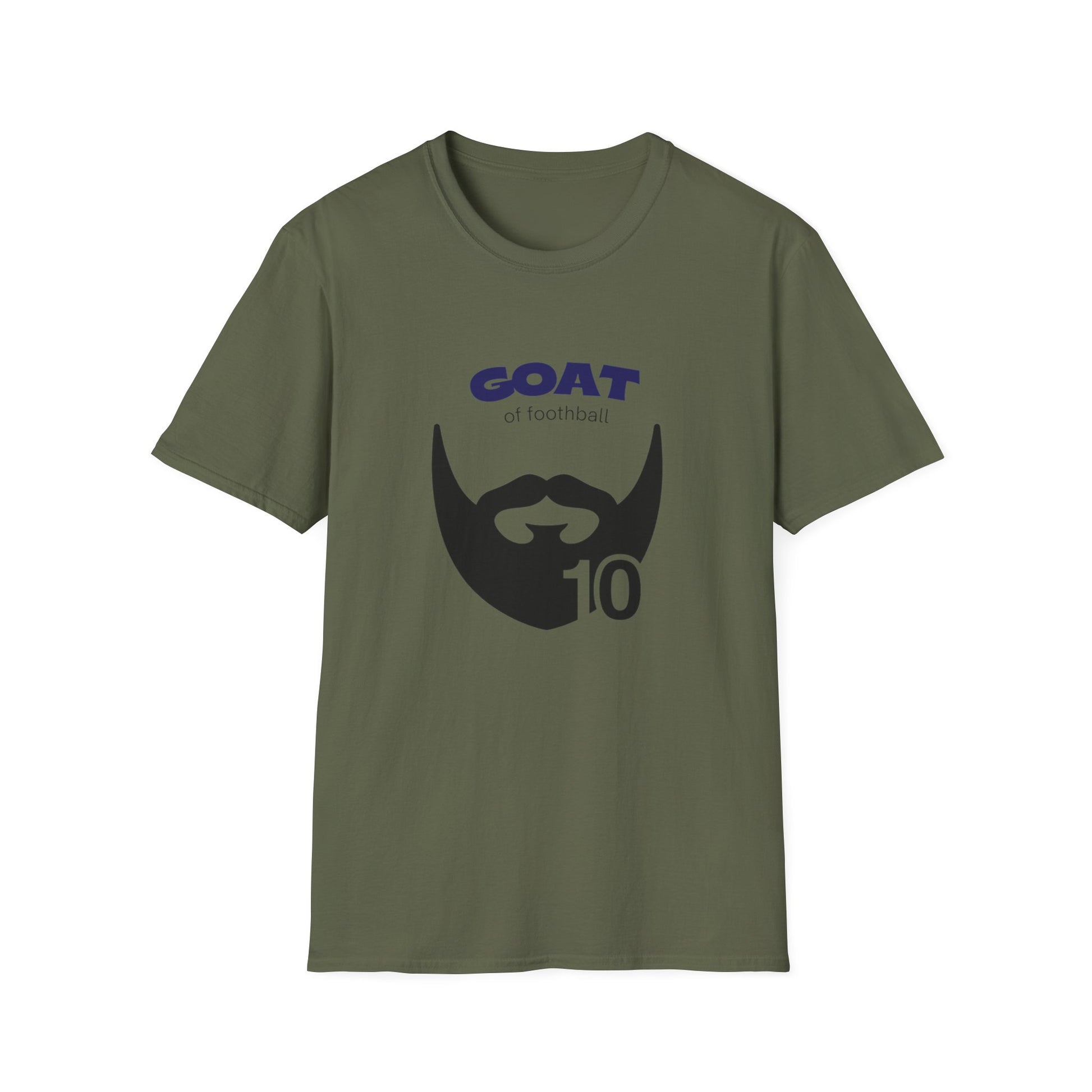 GOAT number 10 tee close-up showing DTG print detail and ink sharpness