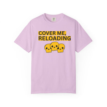 Gaming culture clothing cover me reloading graphic tee streetwear style