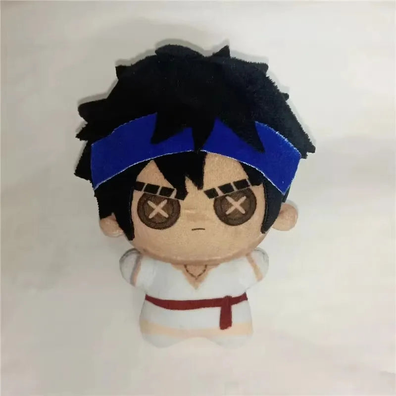 Ganji plush front view showing cricket-themed fan design and short plush fabric
