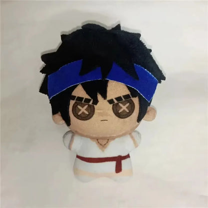Ganji plush front view showing cricket-themed fan design and short plush fabric
