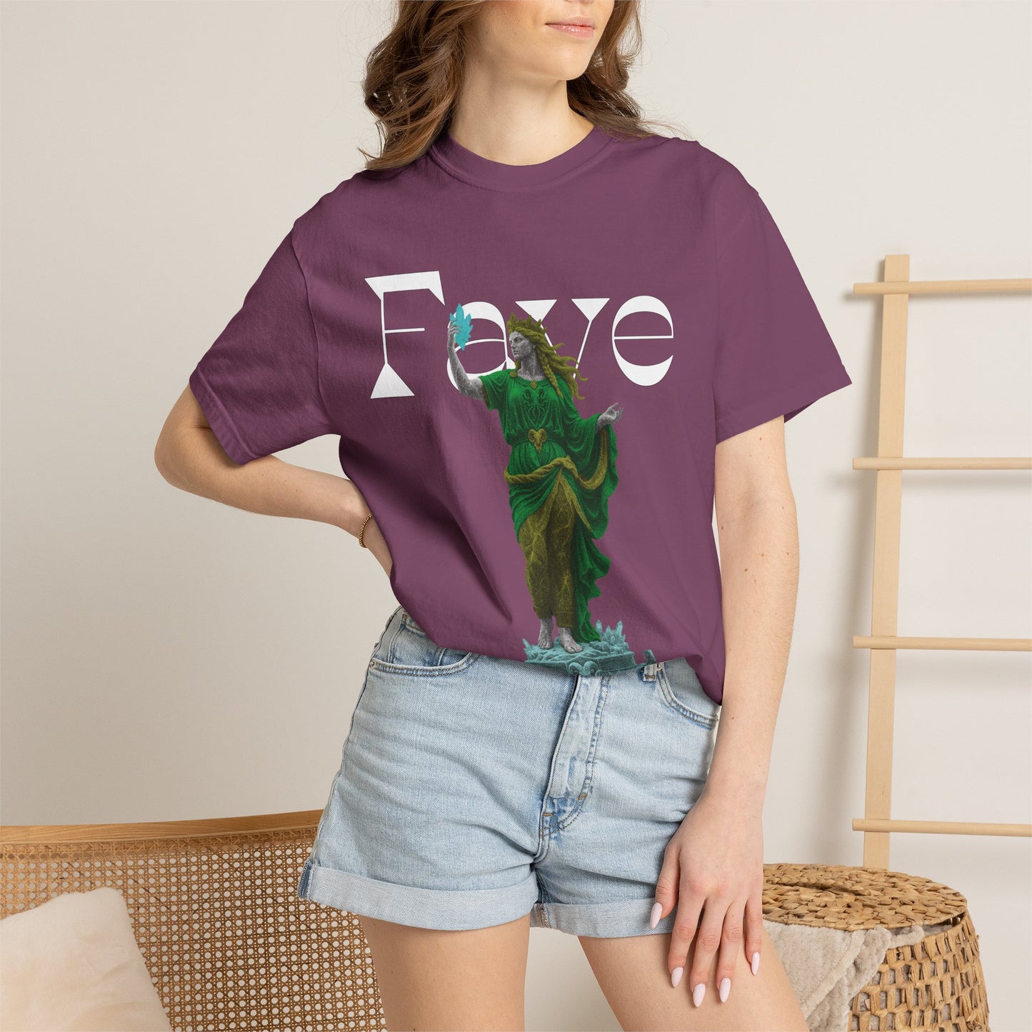Garment dyed heavyweight tee back view showing seamless tubular knit
