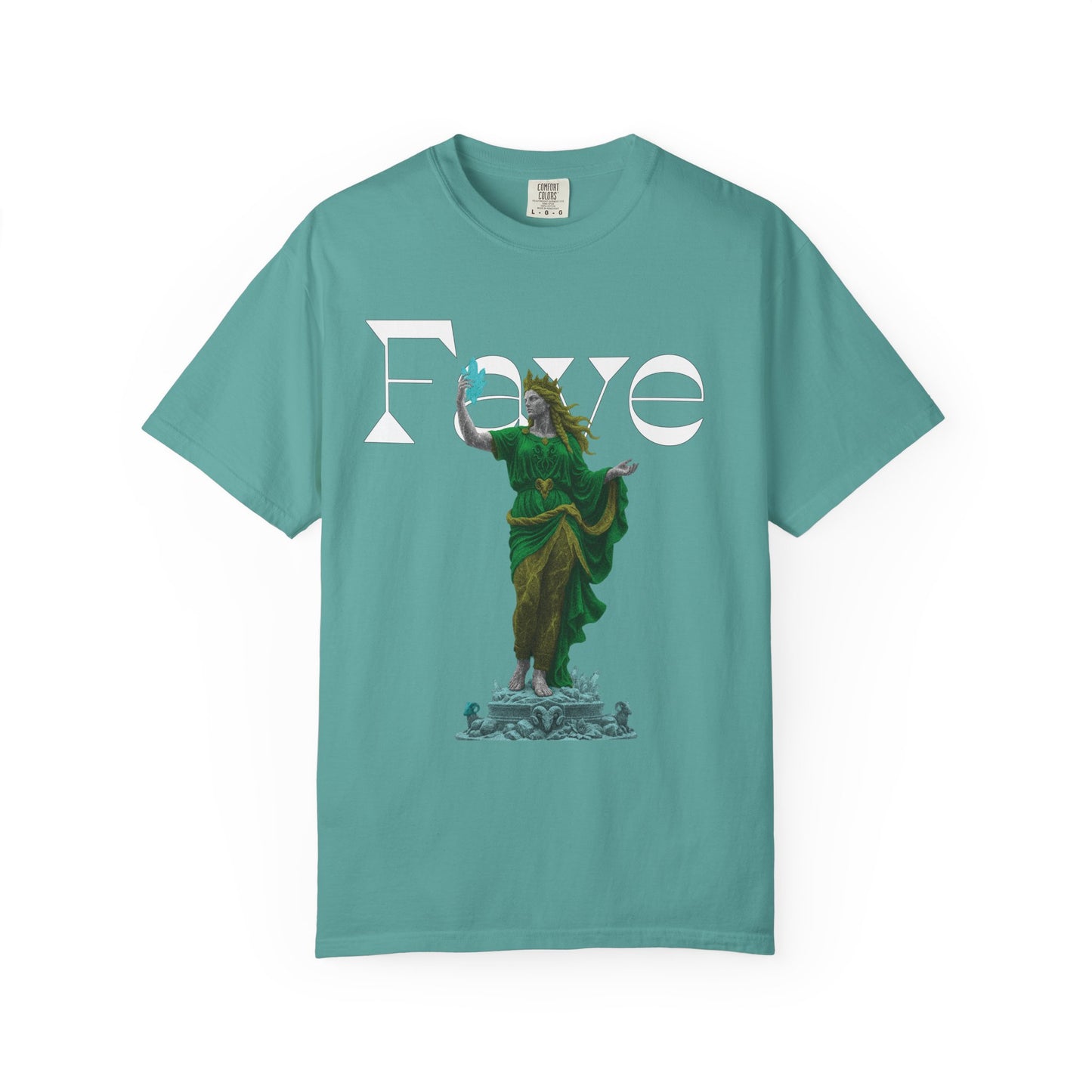 Garment dyed heavyweight tee front view showing relaxed fit
