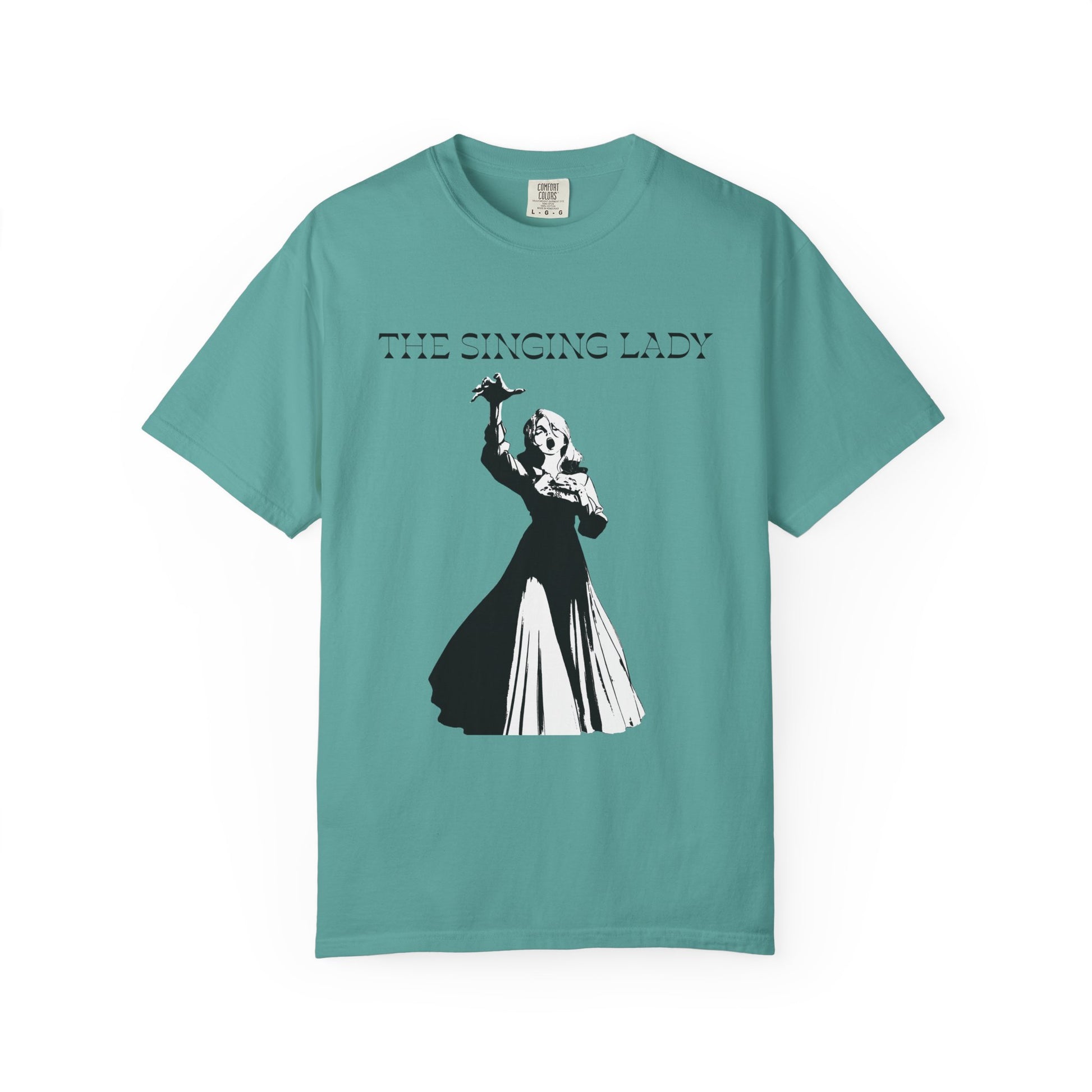 Garment dyed heavyweight tee in black with vintage music artwork
