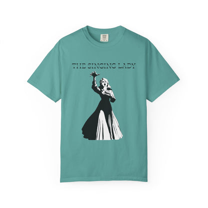 Garment dyed heavyweight tee in black with vintage music artwork
