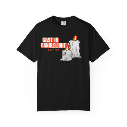 Gaslight Candlelight Est 1692 witch aesthetic candlelight unisex tee on Comfort Colors garment dyed cotton