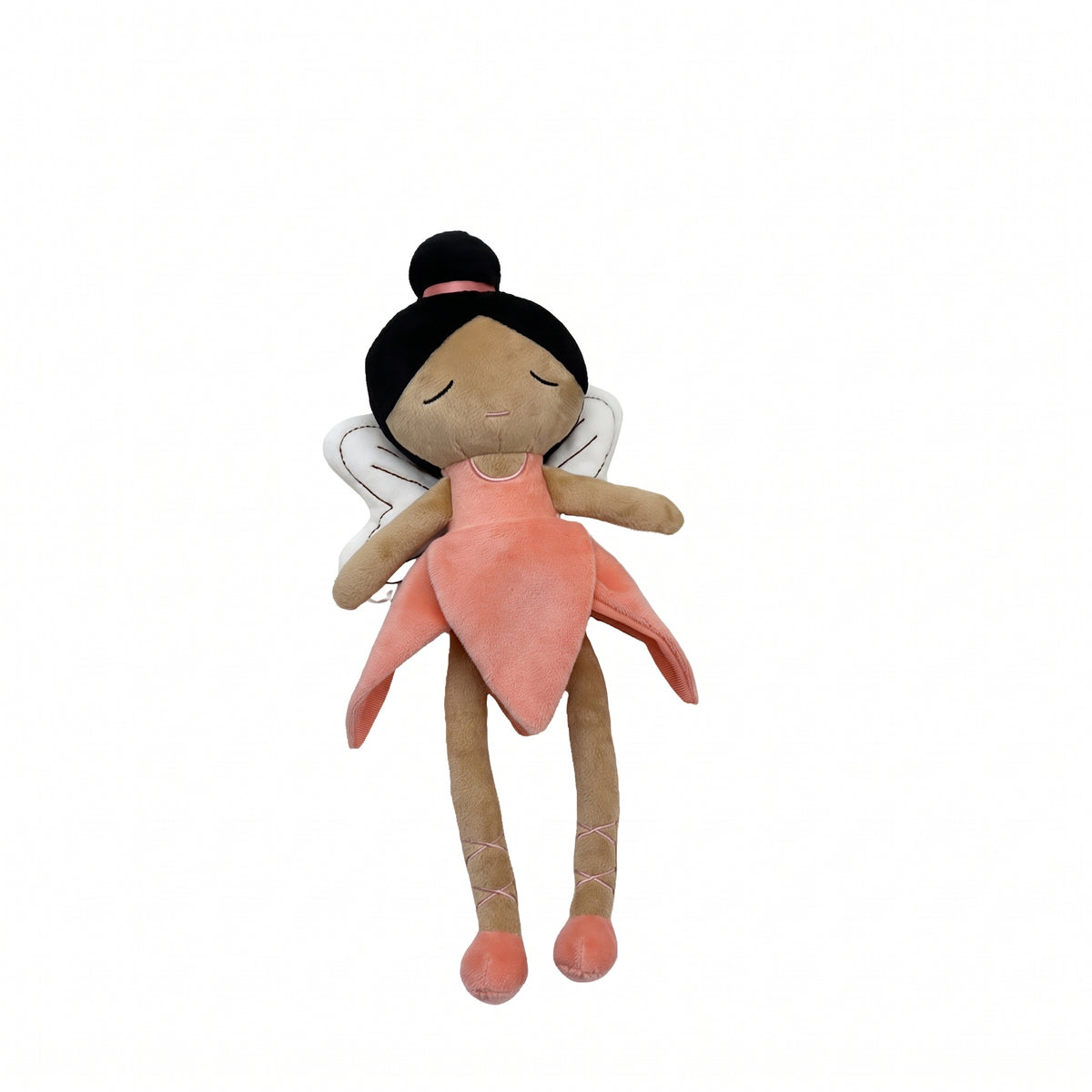 Handmade Flower Fairy Plushie Ballerina Doll | Petal Skirt Winged Fairy Stuffed Animal | Sleepy Eye Nursery Decor Plush 31cm 32cm 34cm