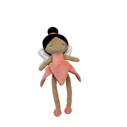 Handmade Flower Fairy Plushie Ballerina Doll | Petal Skirt Winged Fairy Stuffed Animal | Sleepy Eye Nursery Decor Plush 31cm 32cm 34cm