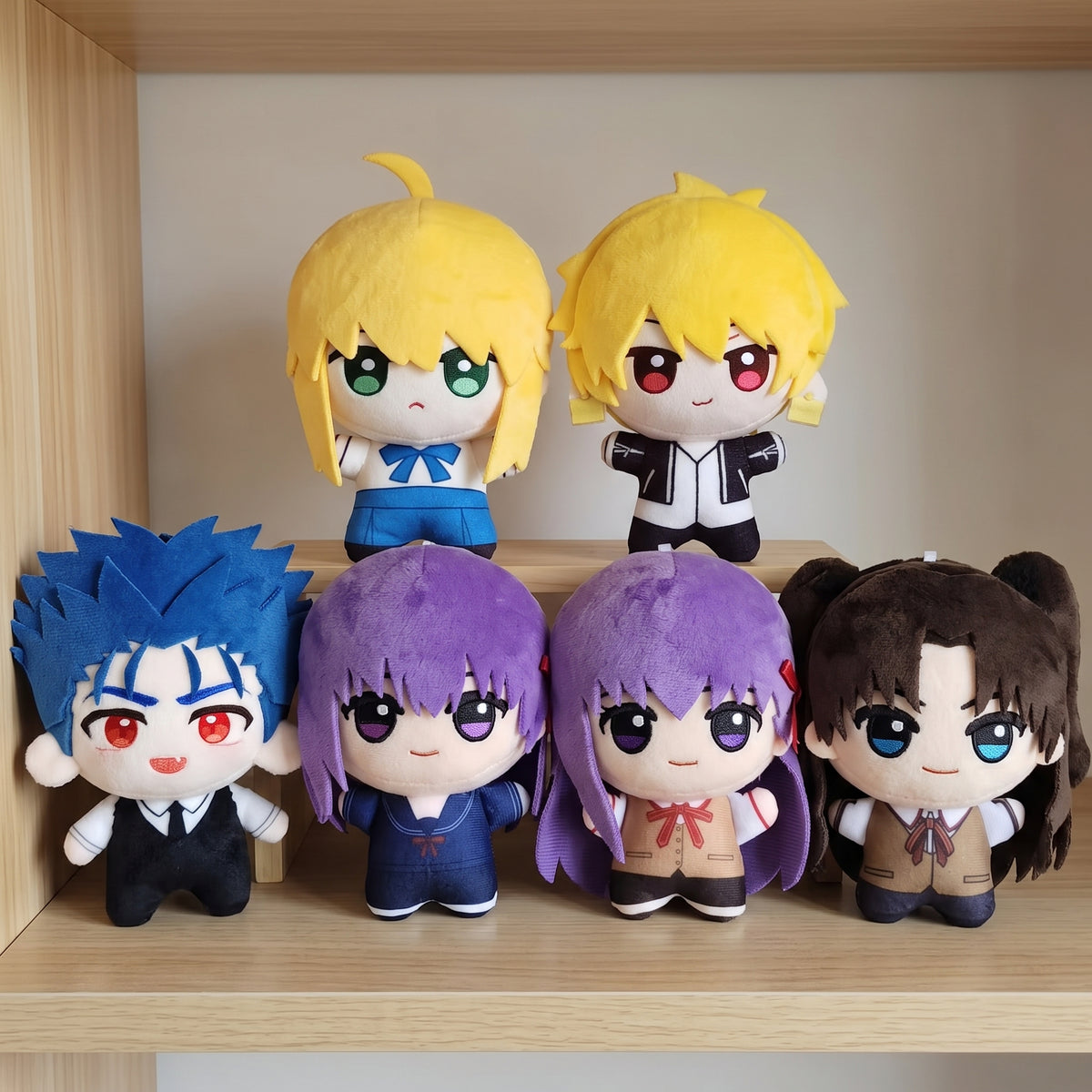 Fate/Stay Night Anime Plushies Saber Gilgamesh Lancer Rin Sakura Casual School Outfit 10cm Collectible