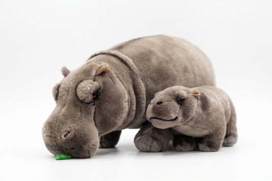 Moo Deng Plushie Set: Internet's Favorite Baby Pygmy Hippo and Mom - Viral Sensation and Conservation Icon