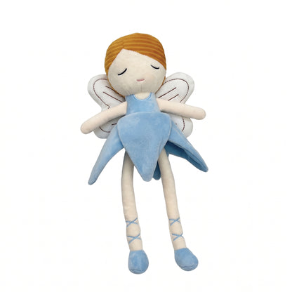 Handmade Flower Fairy Plushie Ballerina Doll | Petal Skirt Winged Fairy Stuffed Animal | Sleepy Eye Nursery Decor Plush 31cm 32cm 34cm