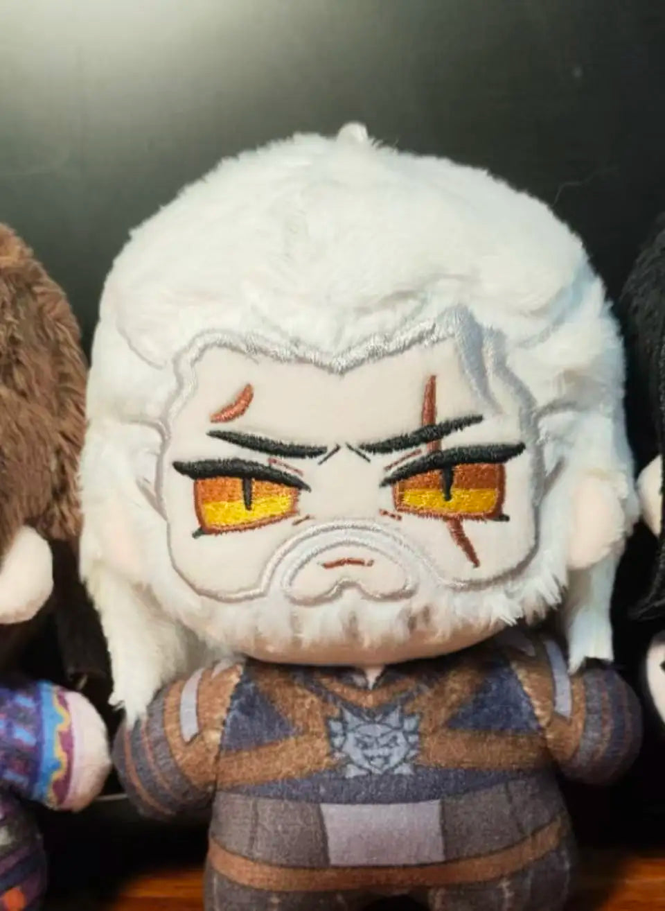 Geralt of Rivia fan merch handmade plush inspired by dark fantasy RPG character
