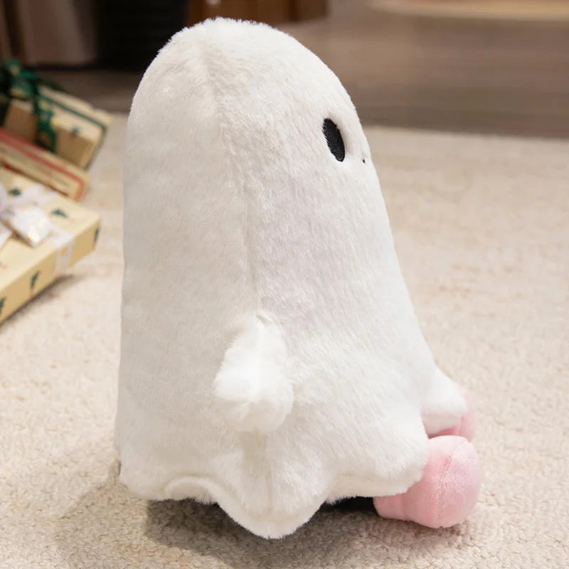 Ghost plushie 30cm size shown held in hand for scale