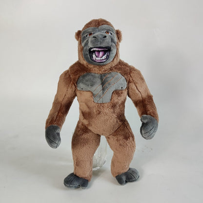Giant lizard vs ape plush set displayed side by side showing height comparison at 30cm
