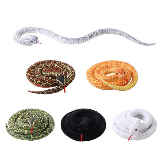 Giant realistic snake plush 120cm black python stuffed animal body pillow