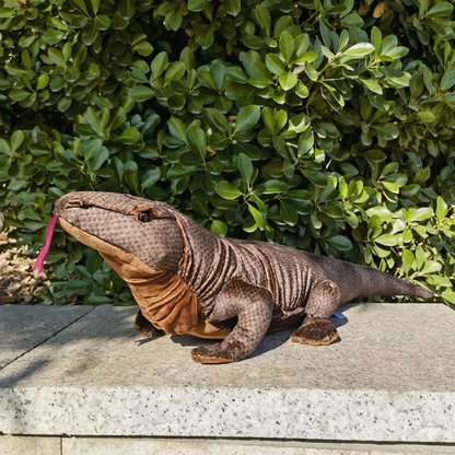 Giant reptile plush toy realistic scale texture detail