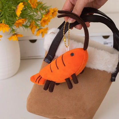 Gift for ocean lovers - cute shrimp plush charm in gift packaging