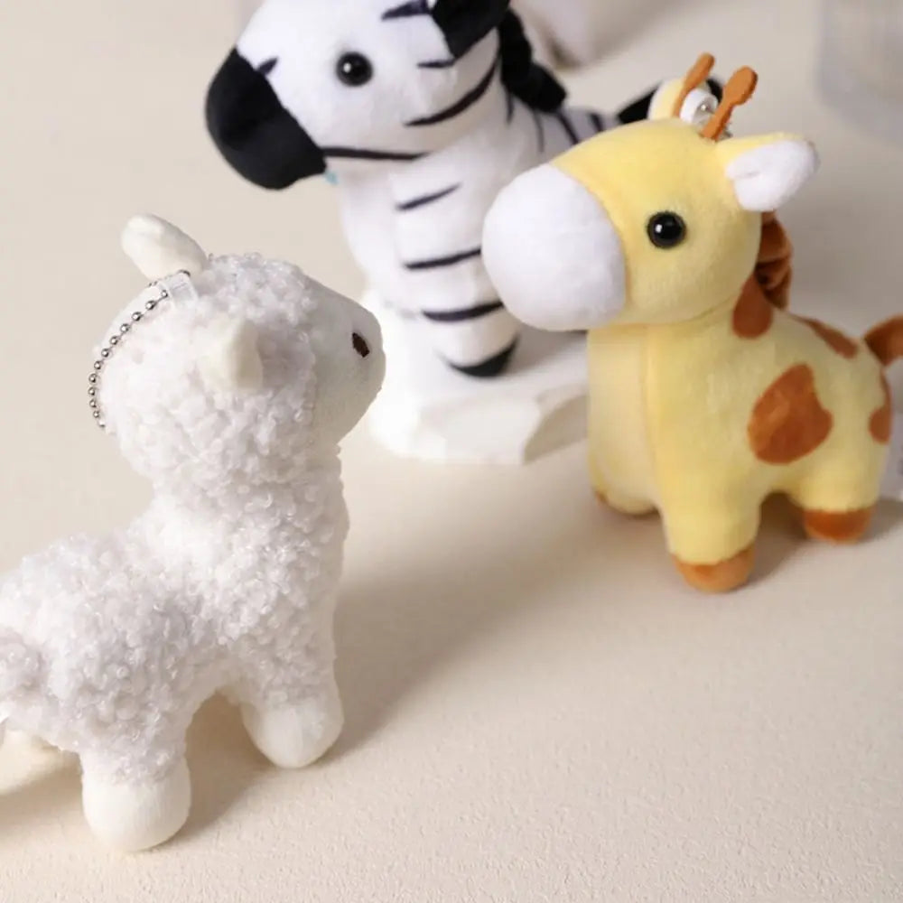 Giraffe plush keychain cute handmade zoo animal soft charm