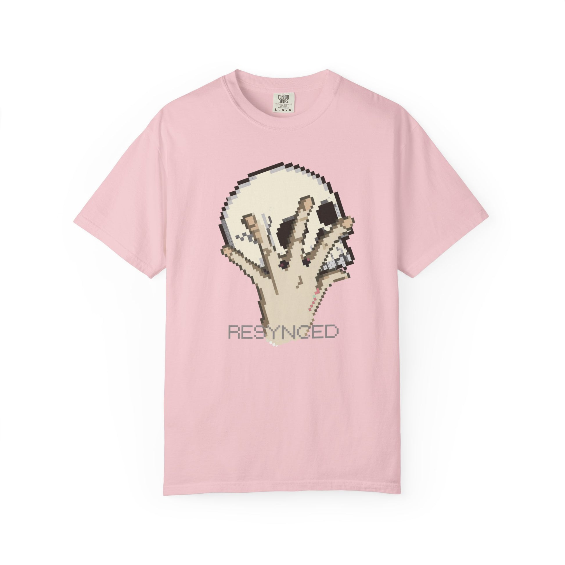 Glitch art skull t-shirt pixel hand design gamer streetwear
