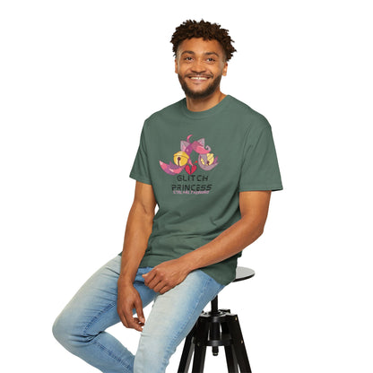 Glitchcore shirt full body model view front and back composite

