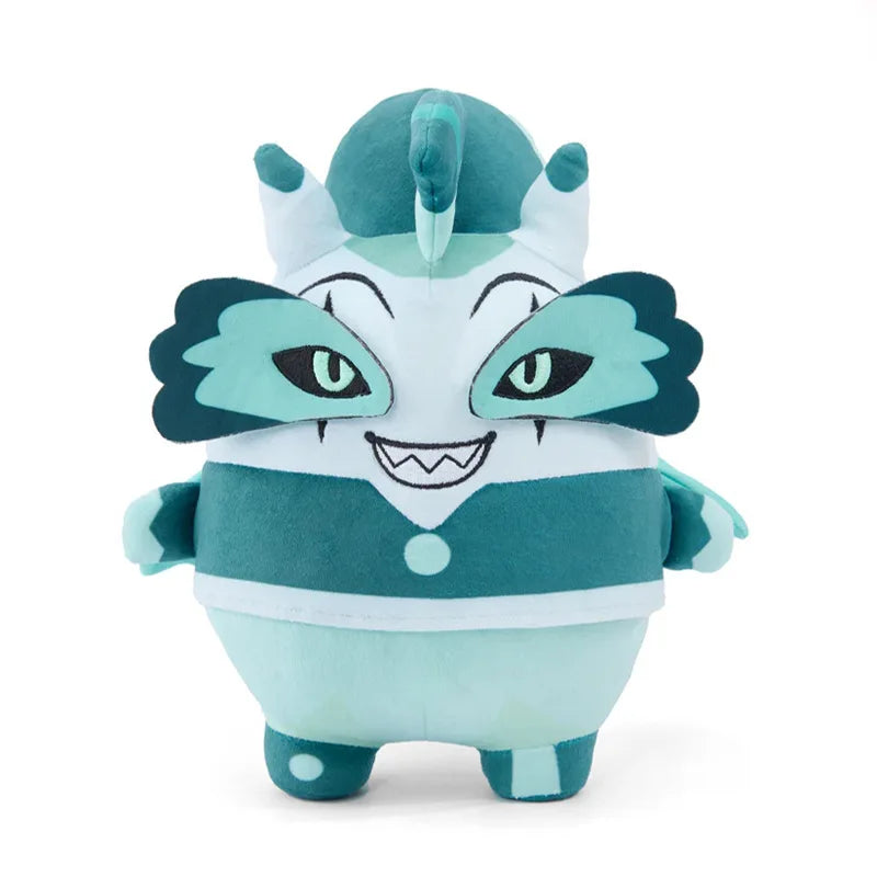 Glitz plush Helluva Boss twin demon with teal skin and lionfish fin hair

