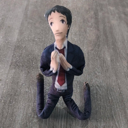 Golden plushies fan collection featuring Adachi character plush
