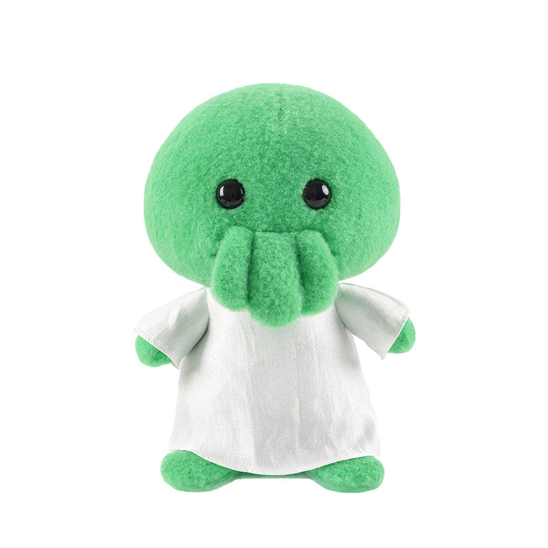 Goomi plush handmade green monster stuffed toy 27cm with grumpy expression