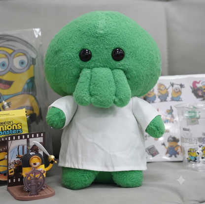 Goomi plush side angle view soft green monster cuddly toy fan art