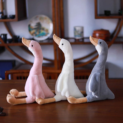Goose plush toy standing upright elongated neck PP cotton fill