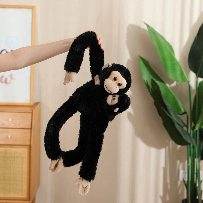 Gorilla plushie and monkey stuffed animal side by side size comparison 50cm vs 70cm