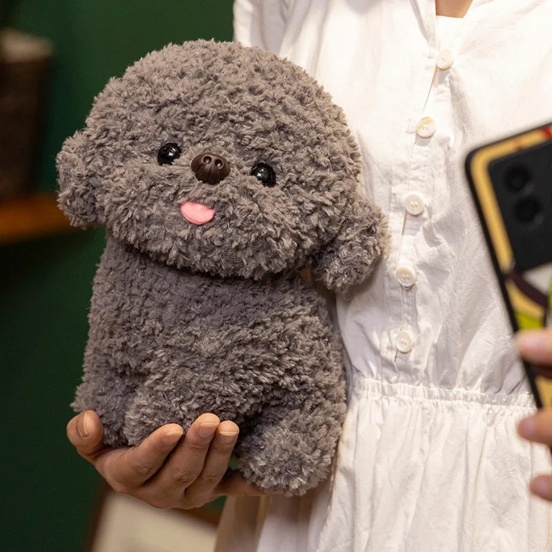 Gray curly dog plush kawaii Poochon soft stuffed puppy