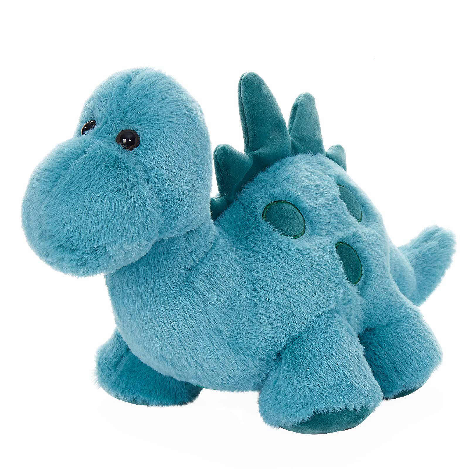 Green Stegosaurus stuffed animal soft dinosaur plushie front view
