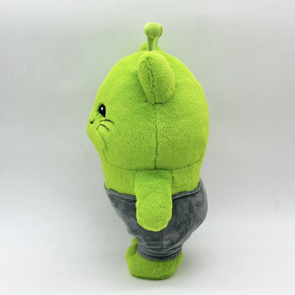 Green anxiety cat plush backpack companion viral TikTok meme
