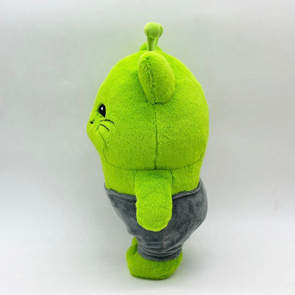 Green anxiety cat plush backpack companion viral TikTok meme