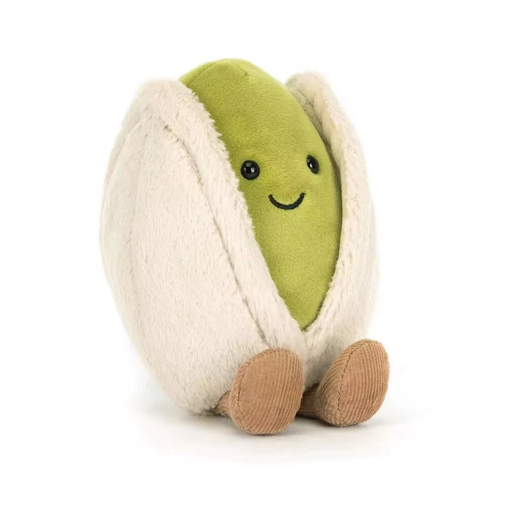 Green inner nut stuffed toy with beige shell
