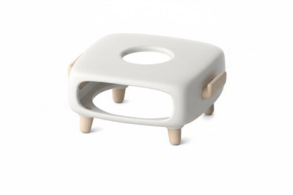 Grey silicone protective case for Mac Mini M4 and M4 Pro with record player aesthetic.