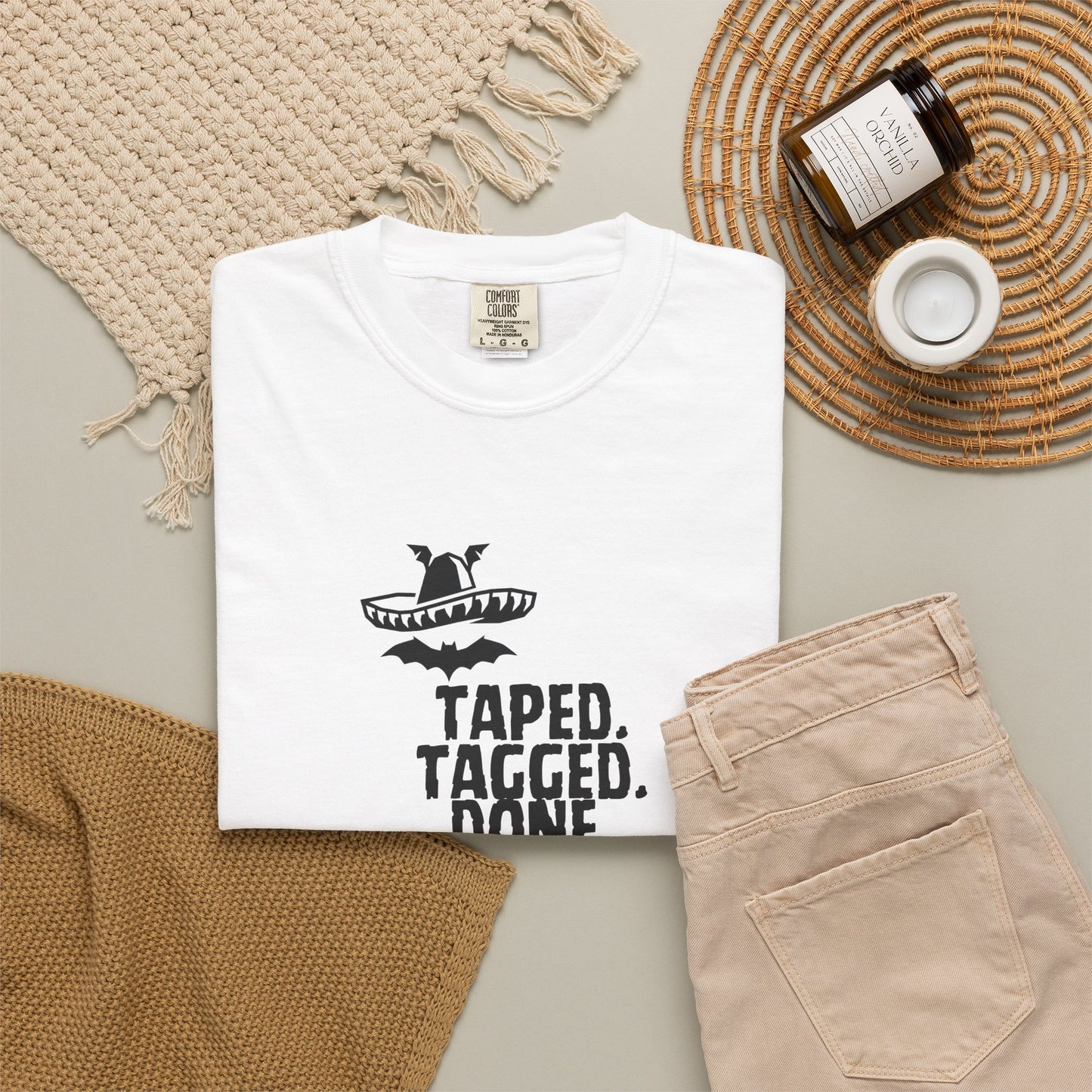 Group lifestyle photo featuring The Midnight Mariachi cultural mashup graphic tee in street setting
