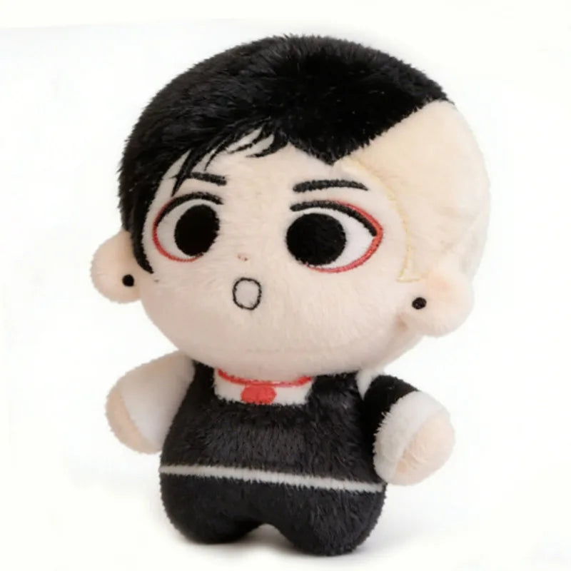 Group shot of the full My Chemical Romance band featuring Gerard plush and Frank plush.