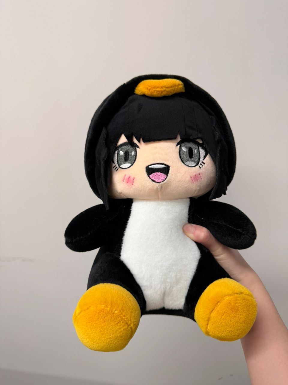 Gugu Gaga Penguin plush 20cm handmade stuffed toy front view
