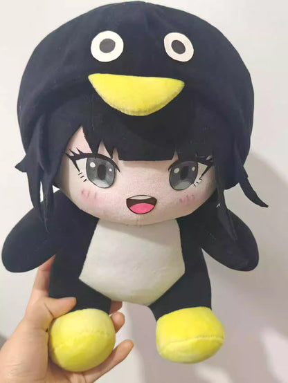 Gugu Gaga Penguin stuffed bird plush being hugged, lifestyle photo
